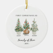 Familie van drie kerst ornament - New Baby (Voorkant)