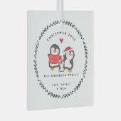 Familie van drie kerstpinguïn glas ornament (Voorkant Rechts)