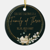 Familie van drie kerstversieringen keramisch ornament (Voorkant)