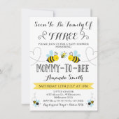 Familie van drie met bijen gelijkgestelde Baby sho Kaart (Voorkant)