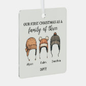 Familie van drie metalen ornament (Voorkant Rechts)