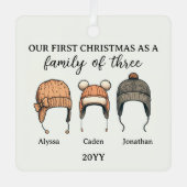 Familie van drie metalen ornament (Voorkant)