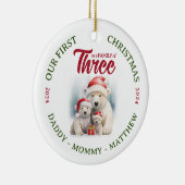 Familie van Drie Ornament Eerste Kerstmis Custom (Rechts)