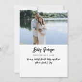 Familie van Drie Volledige Foto Zwangerschap Aankondiging (Achterkant)