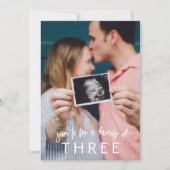 Familie van Drie Volledige Zwangerschapsfoto Aanko Aankondiging (Voorkant)