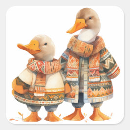 Familie van Ducks Herfst Sticker
