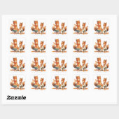 Familie van Eekhoorns Herfst Sticker (Vel)