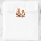 Familie van Eekhoorns Herfst Sticker (Tas)