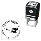 Familie van Eenden Kuikens Bibliotheek Boek Naam Zelfinktende Stempel (In situ)