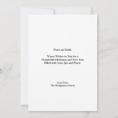 Familie van Foxes in Forest Full Moon Snowfall Feestdagenkaart (Achterkant)