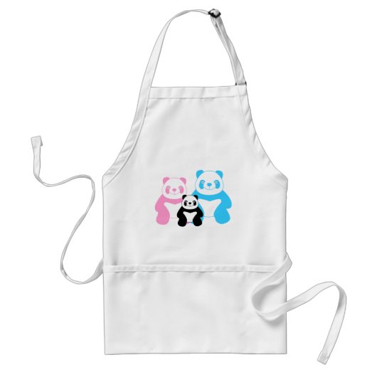 Familie van Funny panda Standaard Schort (Voorkant)