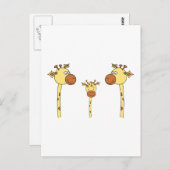 Familie van Giraffes. Cartoon. Briefkaart (Voorkant / Achterkant)