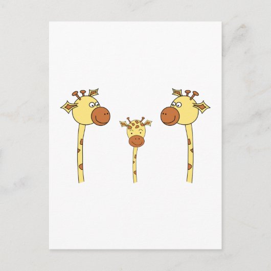 Familie van Giraffes. Cartoon. Briefkaart (Voorkant)
