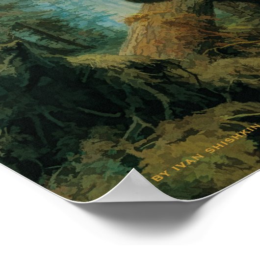 Familie van het Beer in het bos Poster (Hoek)