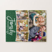 Familie van het Manuscript van de borstel 4 Groene Legpuzzel (Horizontaal)