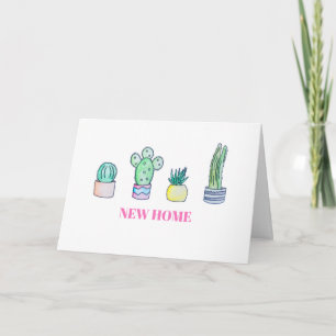 Familie van het nieuwe Wenskaart van Cactus Kaart