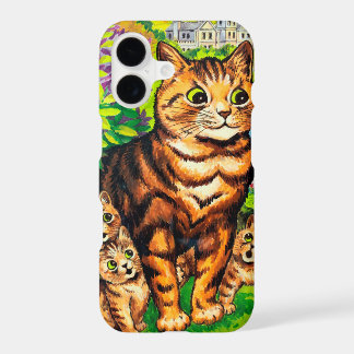 Familie van katten in een tuin, Louis Wain