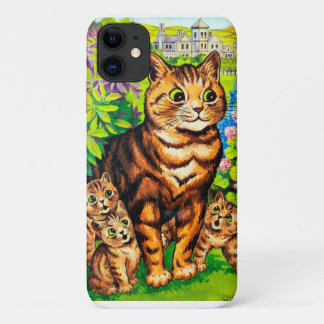 Familie van katten in een tuin, Louis Wain Case-Mate iPhone Case