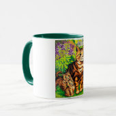 Familie van katten in een tuin, Louis Wain Mok (Voorkant links)