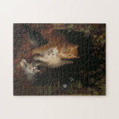 Familie van katten  Medieval art Legpuzzel (Horizontaal)