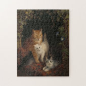Familie van katten Medieval art Legpuzzel (Verticaal)