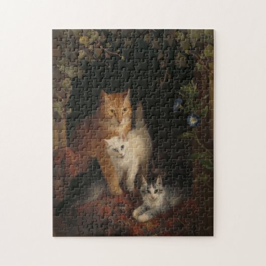 Familie van katten  Medieval art Legpuzzel (Verticaal)