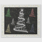 Familie van kerstbomen - cadeaupapier (Vlak)