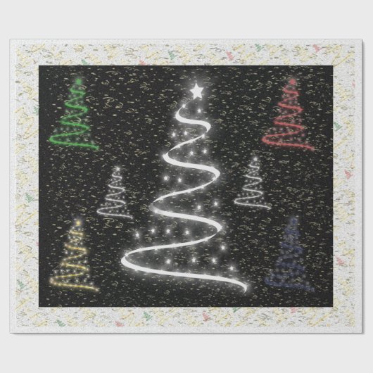 Familie van kerstbomen - cadeaupapier (Vlak)