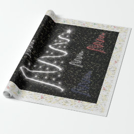 Familie van kerstbomen - cadeaupapier