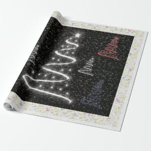 Familie van kerstbomen - cadeaupapier