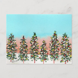 Familie van Kerstbomen Feestdagenkaart