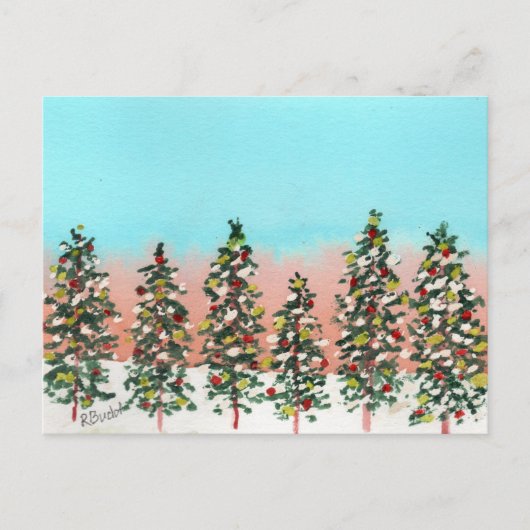 Familie van Kerstbomen Feestdagenkaart (Voorkant)