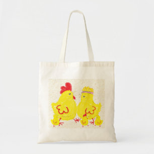 Familie van kippen tote bag