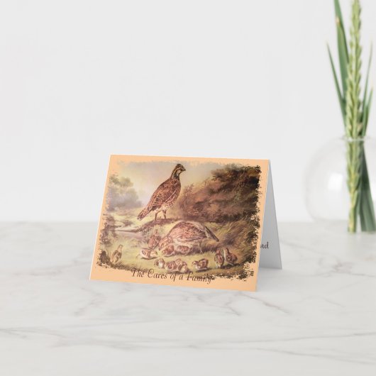 Familie van kwartel dank u kaart (Voorkant)