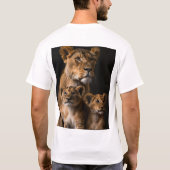 Familie van Leeuwen - Lion Cub en Vrouw Leeuwin T- T-shirt (Achterkant)