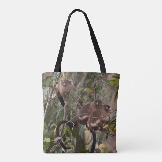 Familie van Marmoset Monkeys Tote Bag (Achterkant)