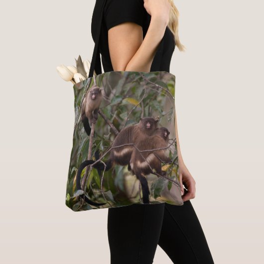 Familie van Marmoset Monkeys Tote Bag (Dichtbij)