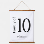 Familie van "Nummer" gepersonaliseerde achternaam Hangend Wandkleed (Voorkant)
