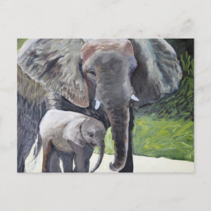 Familie van olifanten briefkaart