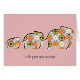 Familie van olifanten Papercut Style Floral Motifs