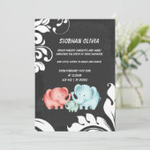 Familie van olifanten vader en Baby Aankondiging (Staand voorkant)