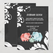 Familie van olifanten vader en Baby Aankondiging (Voorkant / Achterkant)