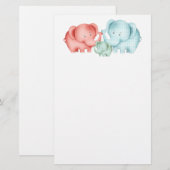 Familie van olifanten vader en Baby Briefpapier (Voorkant / Achterkant)