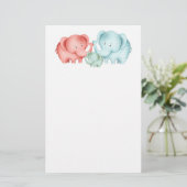 Familie van olifanten vader en Baby Briefpapier (Staand voorkant)