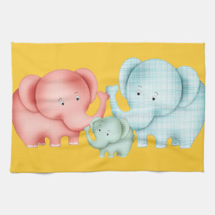 Familie van olifanten vader en Baby Theedoek