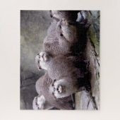 Familie van Otters Legpuzzel (Verticaal)