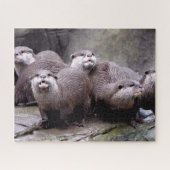 Familie van Otters Legpuzzel (Horizontaal)