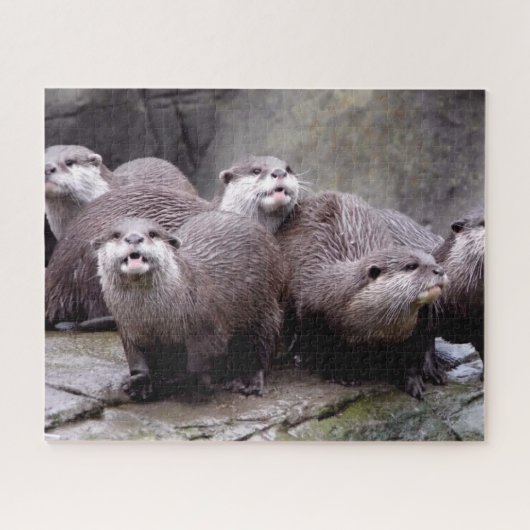 Familie van Otters Legpuzzel (Horizontaal)