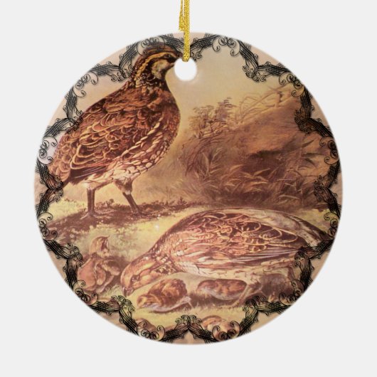 Familie van Quail Ornament (Achterkant)