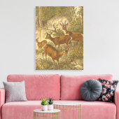 Familie van Roe - Deers in een bos Canvas Afdruk (Insitu (Woonkamer))